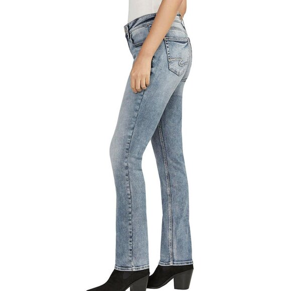 NWT Silver Jeans Comfort Fit Mid Rise Elyse Straight In Indigo - Picture 3 of 3